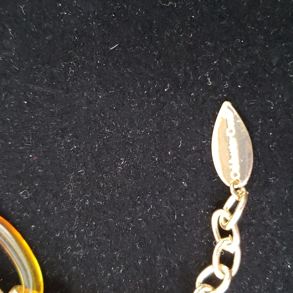 Coldwater Creek necklace Boho faux  amber tortoise gold necklace - Picture 5 of 6